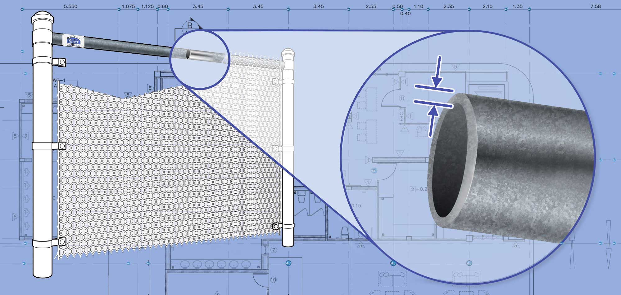Chain Link fence Rails