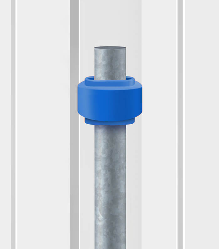 No dig fence post top view.