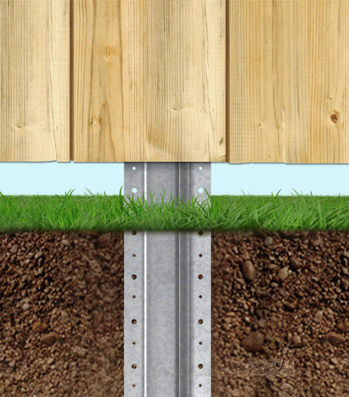 Ground level view of Postmaster post.