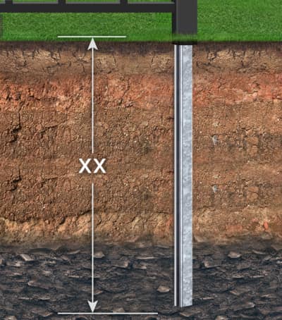 Wrought Iron fence steel I-Post depth