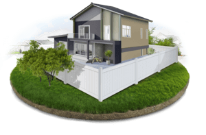 Residential vinyl privacy fence
